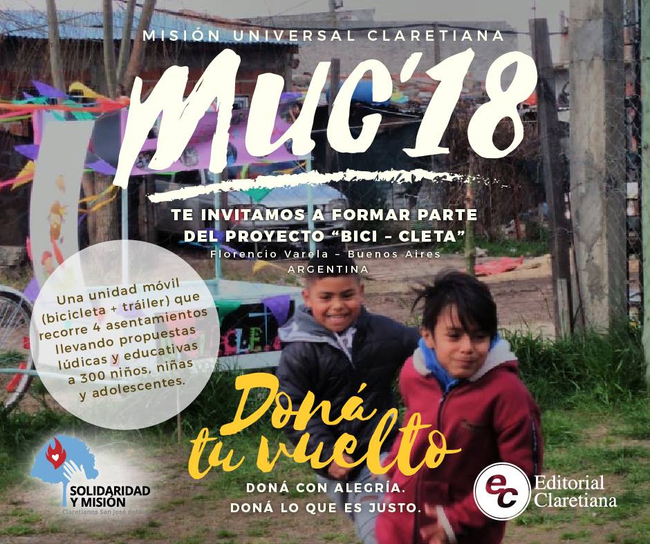 eclaretiana's tweet photo. #MUC18 #MisiónUniversalClaretiana2018
📣 ¡Últimos días de la Misión Universal Claretiana 2018! 📣
Doná tu vuelto, doná con alegría, doná lo que es justo
🗓️ ¡Tenés tiempo hasta el 17 de noviembre!
Te esperamos en todos nuestros puntos de venta:
https://t.co/2BLQY7pC8f https://t.co/r81g0dWK9l