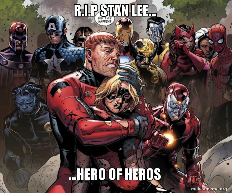 AnonRSA's tweet photo. Rest in Strength the #legend who was #StanLee. A man who inspired many to #greatness and #justice. Your mark on this world will remain long after we are all gone. https://t.co/4DwpScAVIR