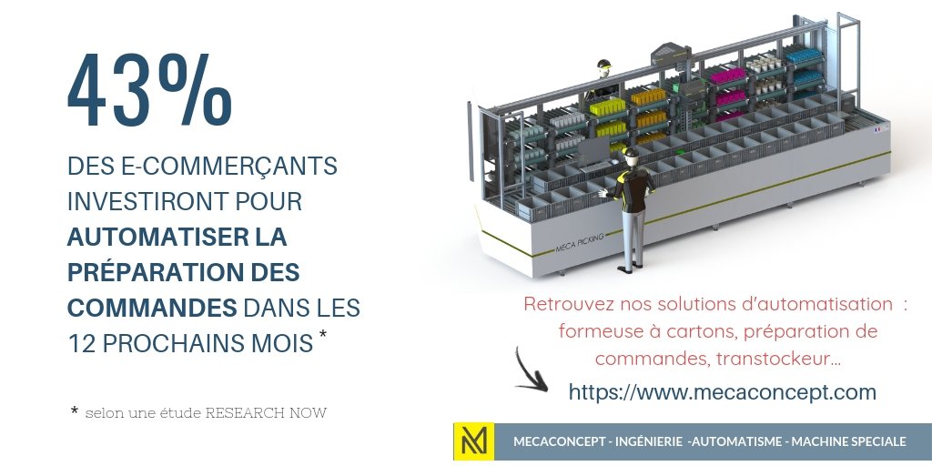 mecaconcept's tweet image. #Logistique PME : AUTOMATISER VOS PRÉPARATIONS DE COMMANDES :
#transtockeur, formeuse de cartons, #picking &quot;goods to man&quot;...
 #ecommerce #industrie @AURAentreprises @GEPPIA #conditionnement
mecaconcept.com/produits/condi…