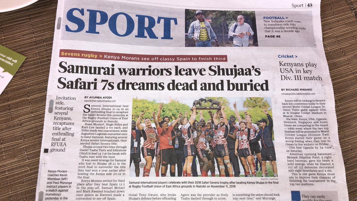 We would like to correct one aspect of this article. Samurai Rugby doesn't pay players to play. We're an amateur club &amp; pursue the amateur (&amp; Olympic) ideal. We raise sponsorship for kit, flights &amp; subsistence <a href="/ragahouse_com/">RagaHouse.com</a> <a href="/OfficialKRU/">Kenya Rugby</a> <a href="/MinistryOfRugby/">Ministry Of Rugby</a> @dailynation @nationmedia