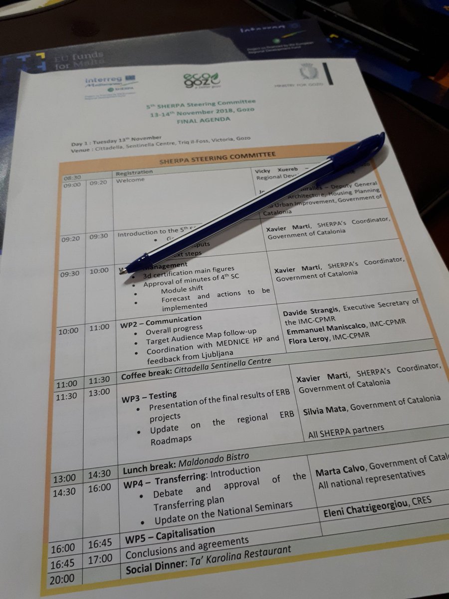 CPMR Inter-Mediterranean Commission (@imc_cpmr) on Twitter photo .<a href="/IMC_CPMR/">CPMR Inter-Mediterranean Commission</a> is at <a href="/a_better_Gozo/">ecoGozo</a> attending <a href="/SherpaMED/">SHERPA Project</a> 5th Steering Committee with discussions on testing progress with a special focus on the #Roadpmapping methodology in view of its replication to be further explored during the Maltese National Seminar taking place tomorrow 📆 .<a href="/IMC_CPMR/">CPMR Inter-Mediterranean Commission</a> is at <a href="/a_better_Gozo/">ecoGozo</a> attending <a href="/SherpaMED/">SHERPA Project</a> 5th Steering Committee with discussions on testing progress with a special focus on the #Roadpmapping methodology in view of its replication to be further explored during the Maltese National Seminar taking place tomorrow 📆