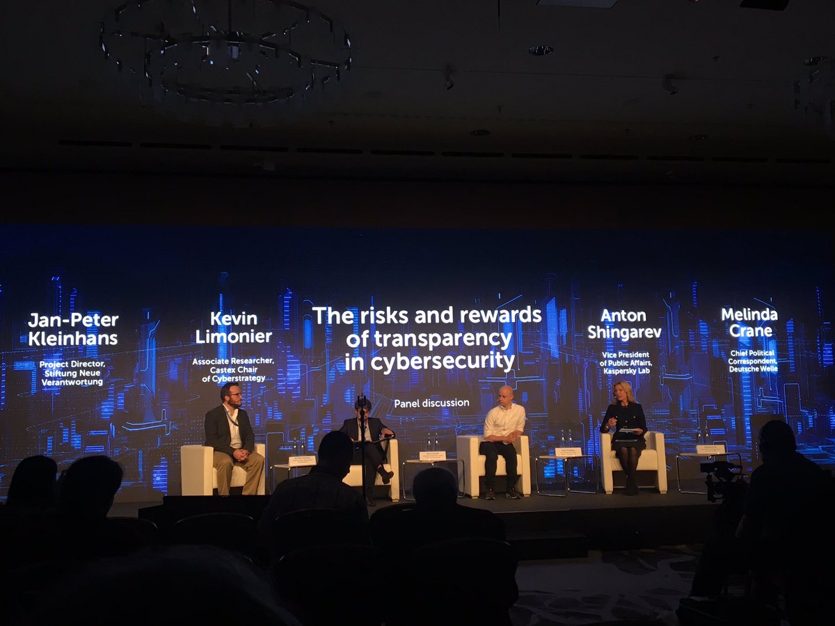 T_de_Coatpont's tweet image. #CyberTransparency Panel discussion about the risks and rewards of transparency in cybersecurity @kevinlimonier : @kaspersky is taking his responsibilities on the cyberspace! #ParisCall