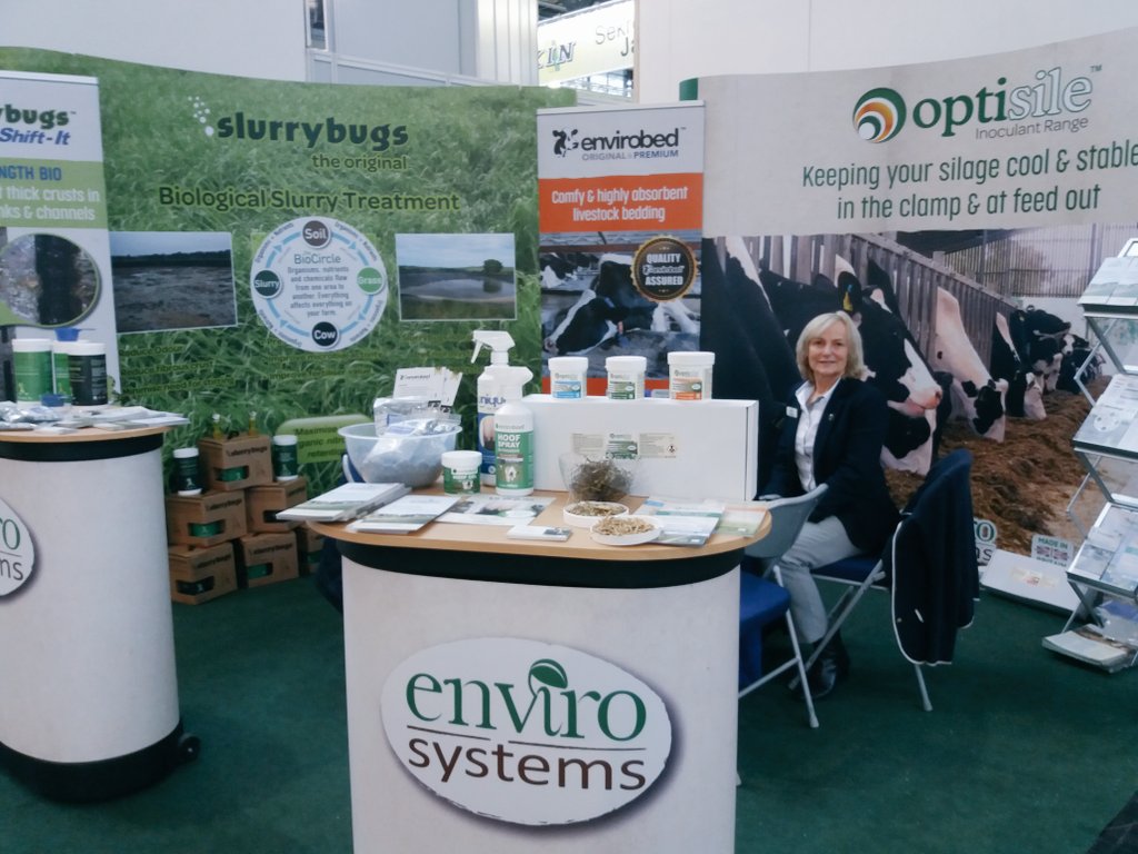 Envirosystemsuk's tweet photo. We're at #EuroTier in Hannover, Germany all this week exhibiting #slurrybugs #envirobed #livestockbedding & #silageadditives. You'll find Liz and Sally at Hall 27 Stand C21 https://t.co/7QxgmvRcUn
