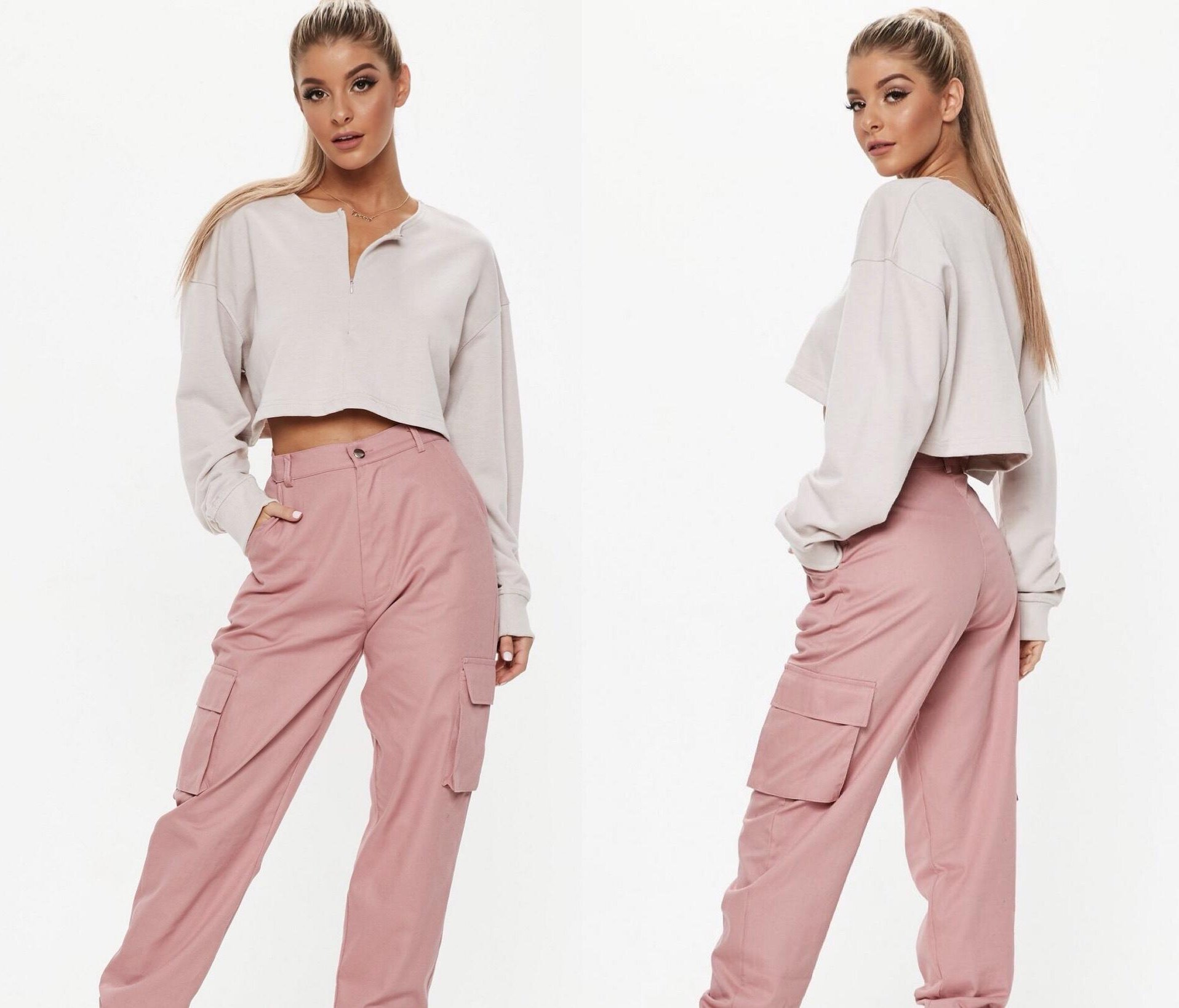 Plain cargo shop trousers missguided