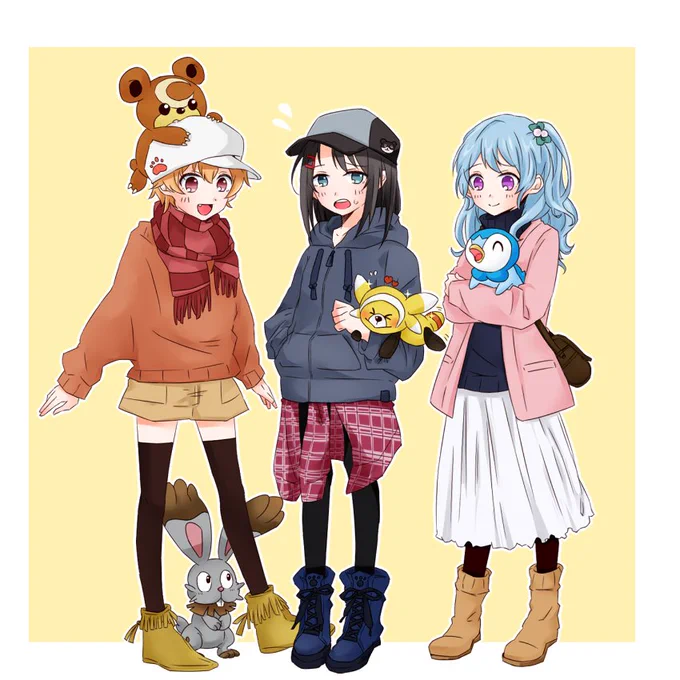 3日後に発売するポケモンの事しかもう頭にないんで久々のポケ絵を
ハロハピの中でこの3人は手持ちちっちゃくて可愛いのであってほしいけどかのちゃん先輩は確実にドククラゲ持ってそう

あとヌイコグマの色違いが黄色なのめっちゃ運命感じる・・・(みさここ感) 