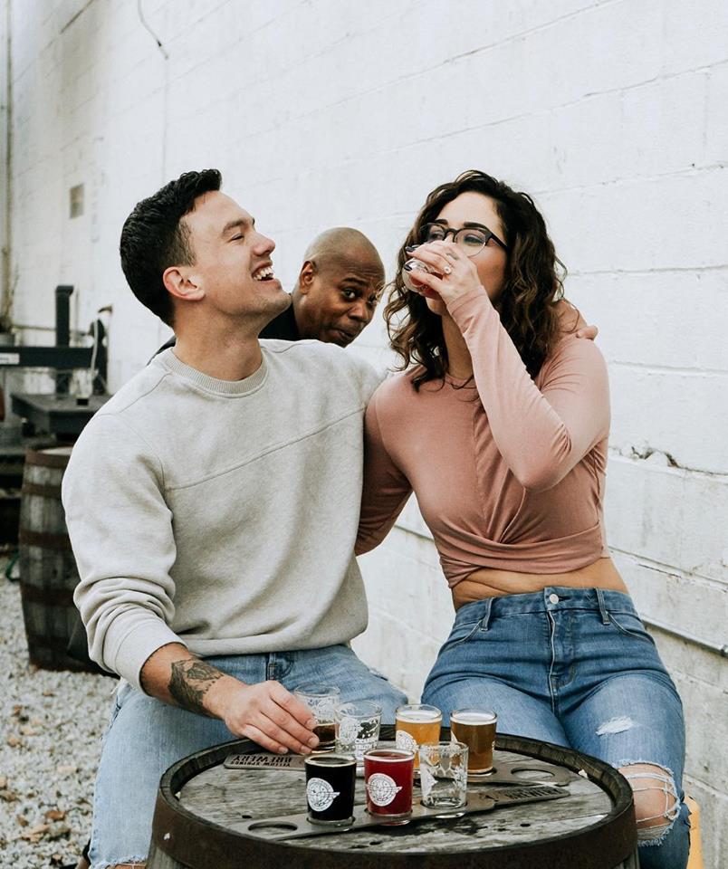 HeidiVoight's tweet photo. That moment when Dave Chappelle photobombs your engagement shoot! 

It happened to a couple at an Ohio brewery. 

Photos: Jaycee Marie Photography https://t.co/o3RD4E4fTL