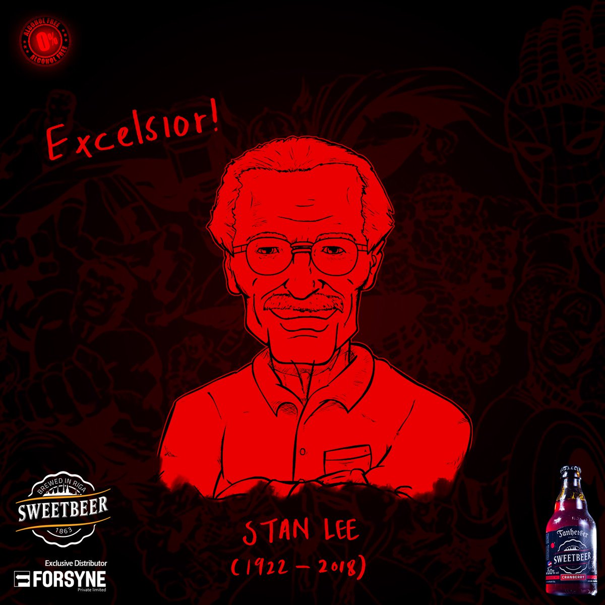 SweetBeerMV's tweet photo. In the loving memory of @TheRealStanLee (1922-2018), father of superheroes #Tanheiser
#Sweetbeer https://t.co/TCrorrY6CW
