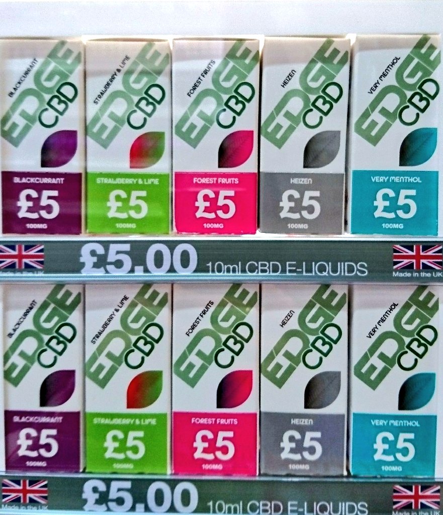 LOMASNEWS's tweet photo. Just arrived from @EDGE_eliquid New EDGE #CBD 100mg liquid in 5 flavours, just £5 for 10ml!☁😋😍😋☁😍
#Vape #Vapestore #Unsworth https://t.co/UaX0xq3PE5