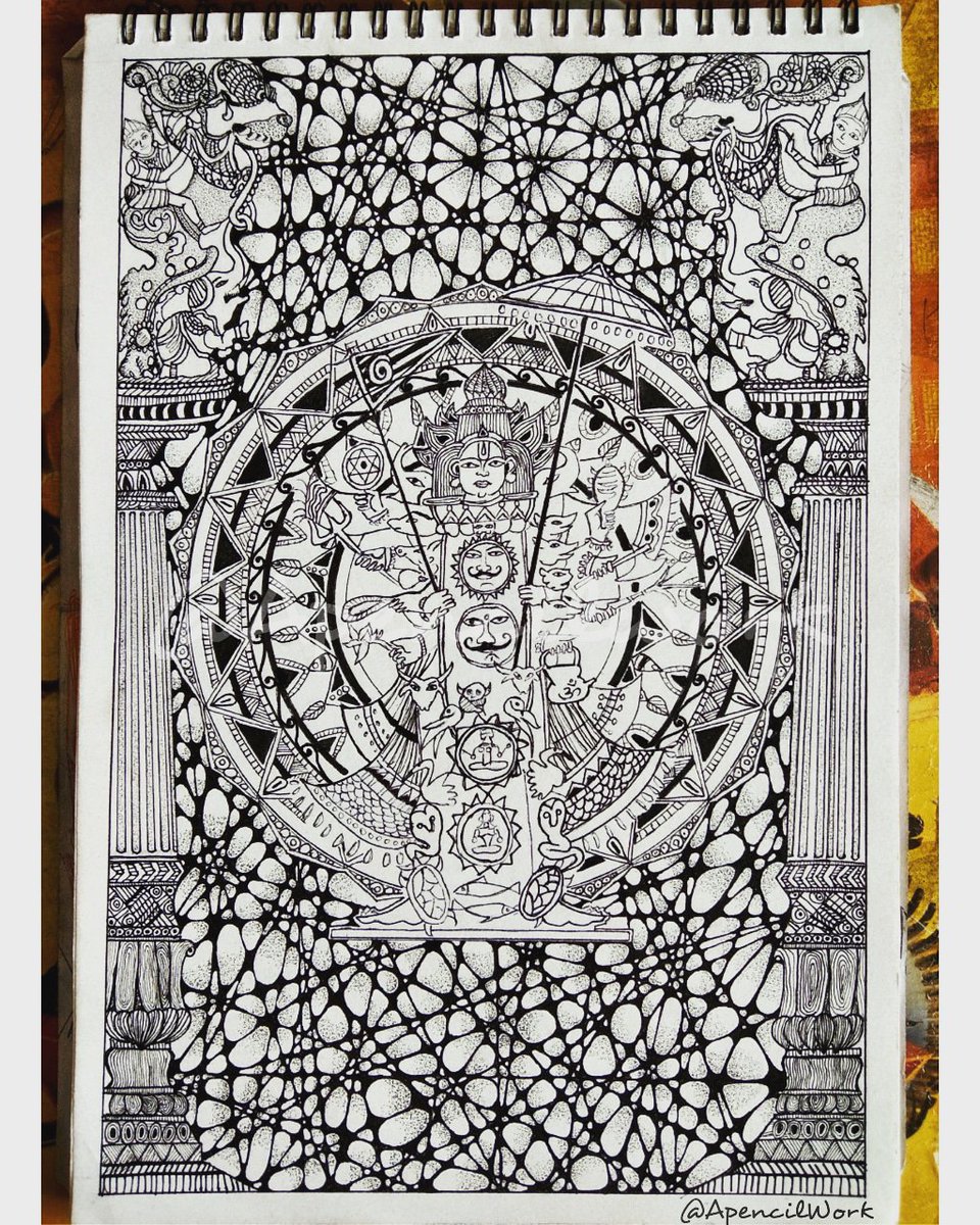 apencilwork's tweet photo. "Vishwaroopa"
Ink on paper
#doodle #zentangles #mandala #Vithoba #Vitthal #विट्ठल #Vitthala #ವಿಠ್ಠಲ #విఠ్ఠల #விட்டல் #Panduranga #Vishwaroopa #UniversalForm #OmniForm #Apencilwork
#art #drawings #illustration #artist #artwork #draw #sketchbook https://t.co/ZDtUUIBLE3