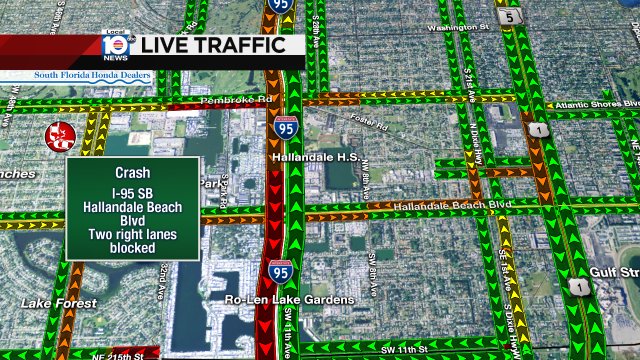 #TRAFFICALERT Crash on I-95 SB at Hallandale Beach Blvd. Two right lanes blocked https://t.co/e3J1OM5j9Q