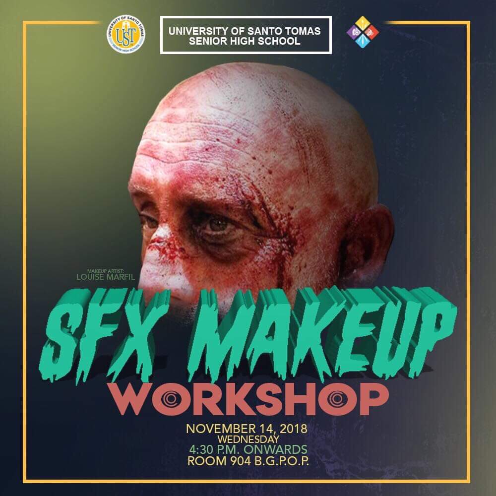 USTSHSAtelier's tweet photo. Ever wanted to have your face look like a zombie? Or have your hand look like it was stabbed?
Then this special effects workshop will teach you the basics of SFX make up, along with giving out tips and tricks from a professional speaker to improve your craft.
#SFXATLR https://t.co/cvRsHtKEhS