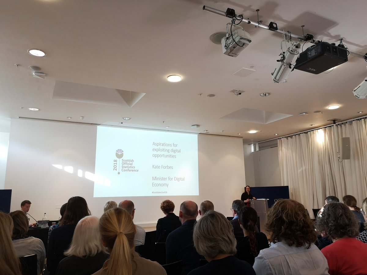 ZarahPattison's tweet photo. . @KateForbesMSP discusses the strength of #Scotland in its technology growth, which can be used to identify and fight inequality. #ScotStatsConf18 https://t.co/42QtrEChEp