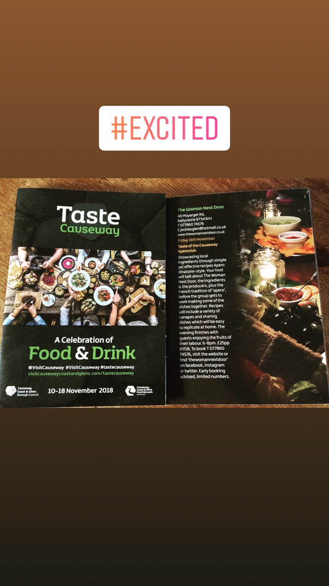 2 spaces still remain for this Friday’s #aperoclub ! I’m just finalising the menu &amp; it’s going to be a delicious celebration of local ingredients. 😋 Drop me a line to find out more. @CCGBCevents @CCAGFood #tastecauseway