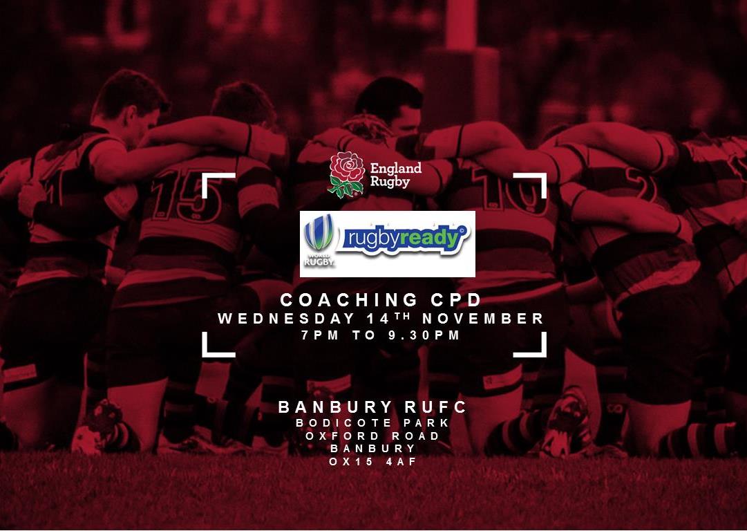 OxfordshireRFU's tweet image. Join @MattGoode13 for the @WorldRugby #RugbyReady CPD @BanburyRUFC on Wednesday 14th November at 7pm.

Book via the @EnglandRugby #CourseFinder

#NeverStopLearning