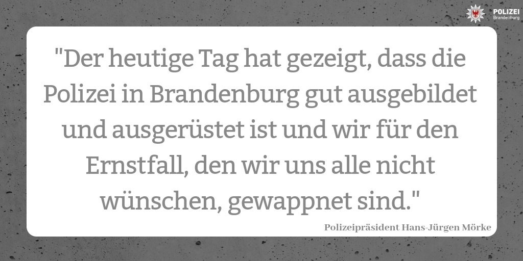 PolizeiBB's tweet image. Das Resümee unseres Polizeipräsidenten Mörke zur #Übung. #ACT2018: