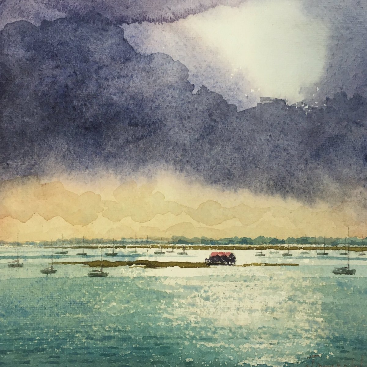 MerseaIslandBoy's tweet photo. Today’s sketch, ‘Sunlight Over Packing Marsh’ - Watercolour + Wax #mersea #merseaisland #dailysketch #watercolour #packingshed #packingmarsh https://t.co/GP89OgZrk1