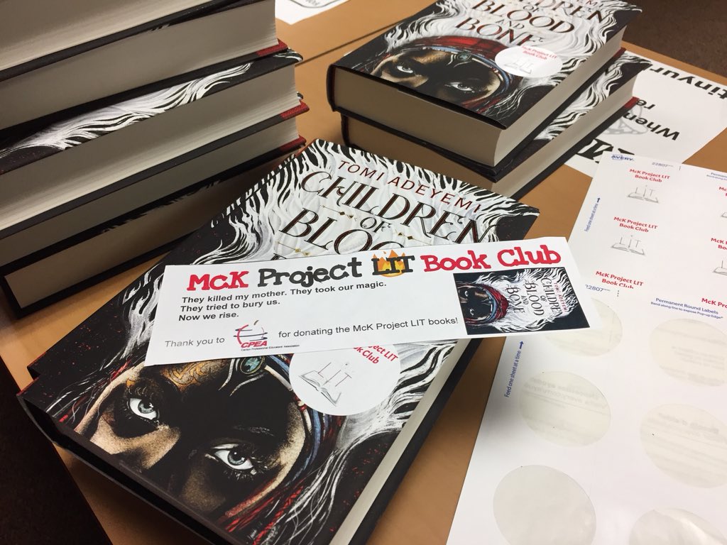 McKMediaCenter's tweet photo. Christmas came early!! @ProjectLITComm @tomi_adeyemi #childrenofbloodandbone Thank you to CPEA for donating 30 copies to our kids!! https://t.co/IEACOpDJHM