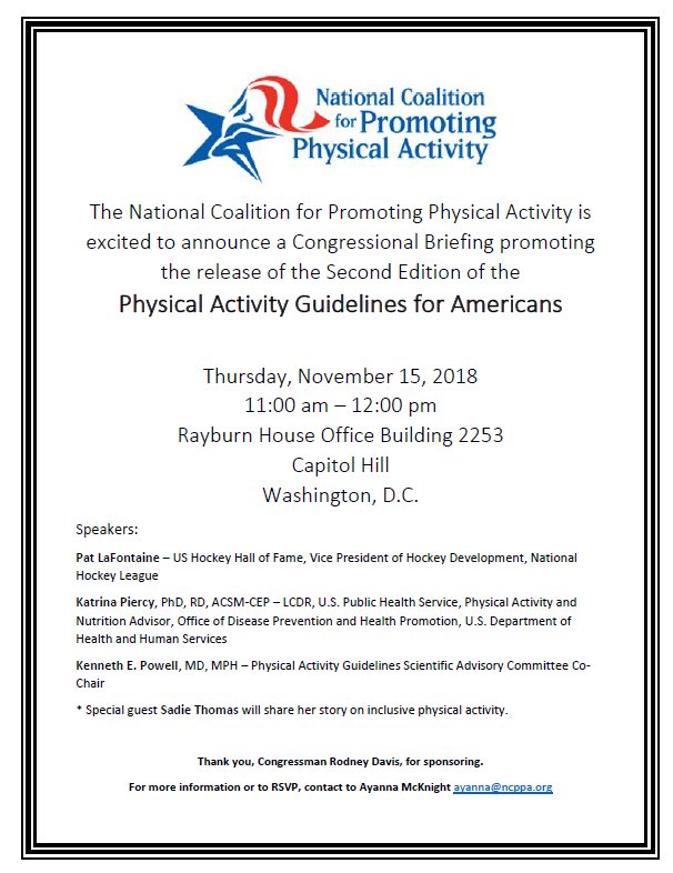 NCPPAinc's tweet image. A7:  Join us on Capitol Hill this Thursday November 15 for a Congressional Briefing as we talk to policymakers about why the #PAGuidelines do matter #SaludTues #PAGuidelines