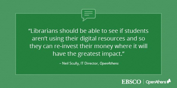 EBSCO's tweet image. #Librarians, learn about #AccessManagement, statistics and intelligence. Read the article in @OpenAthens: bit.ly/OA111318t #digitallibraries