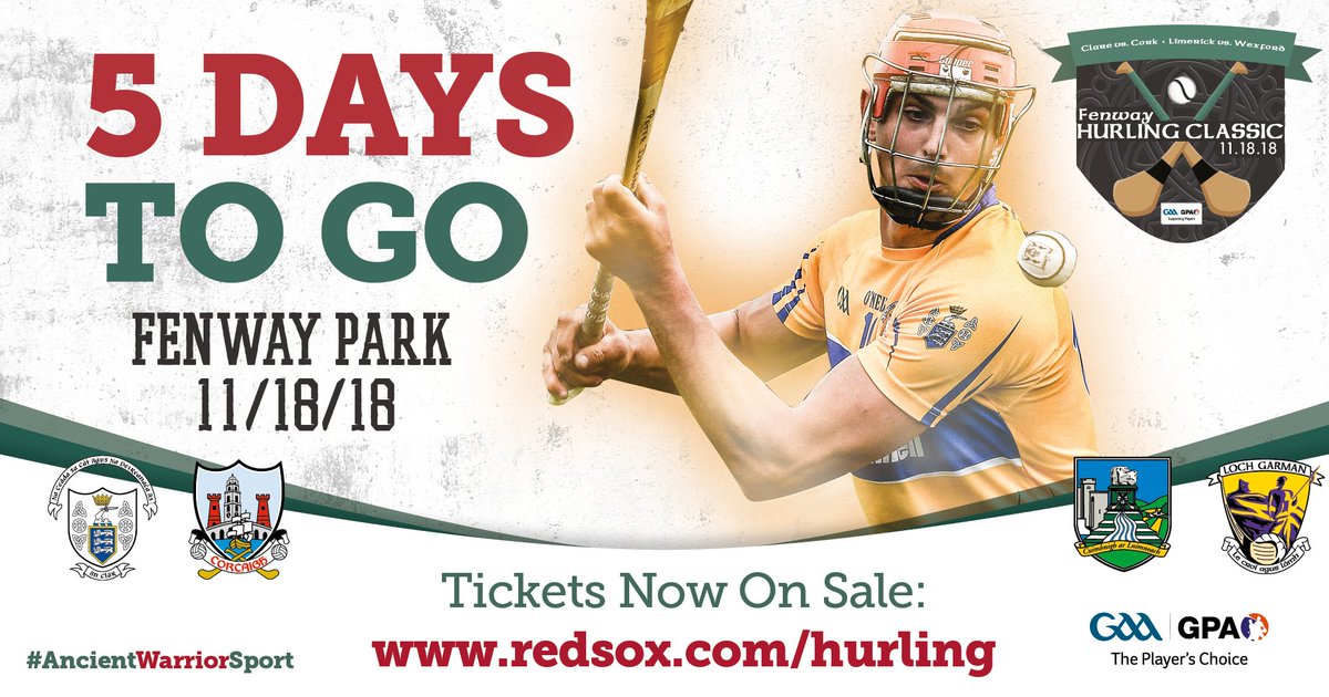 The countdown begins!
Get tickets at redsox.com/hurling