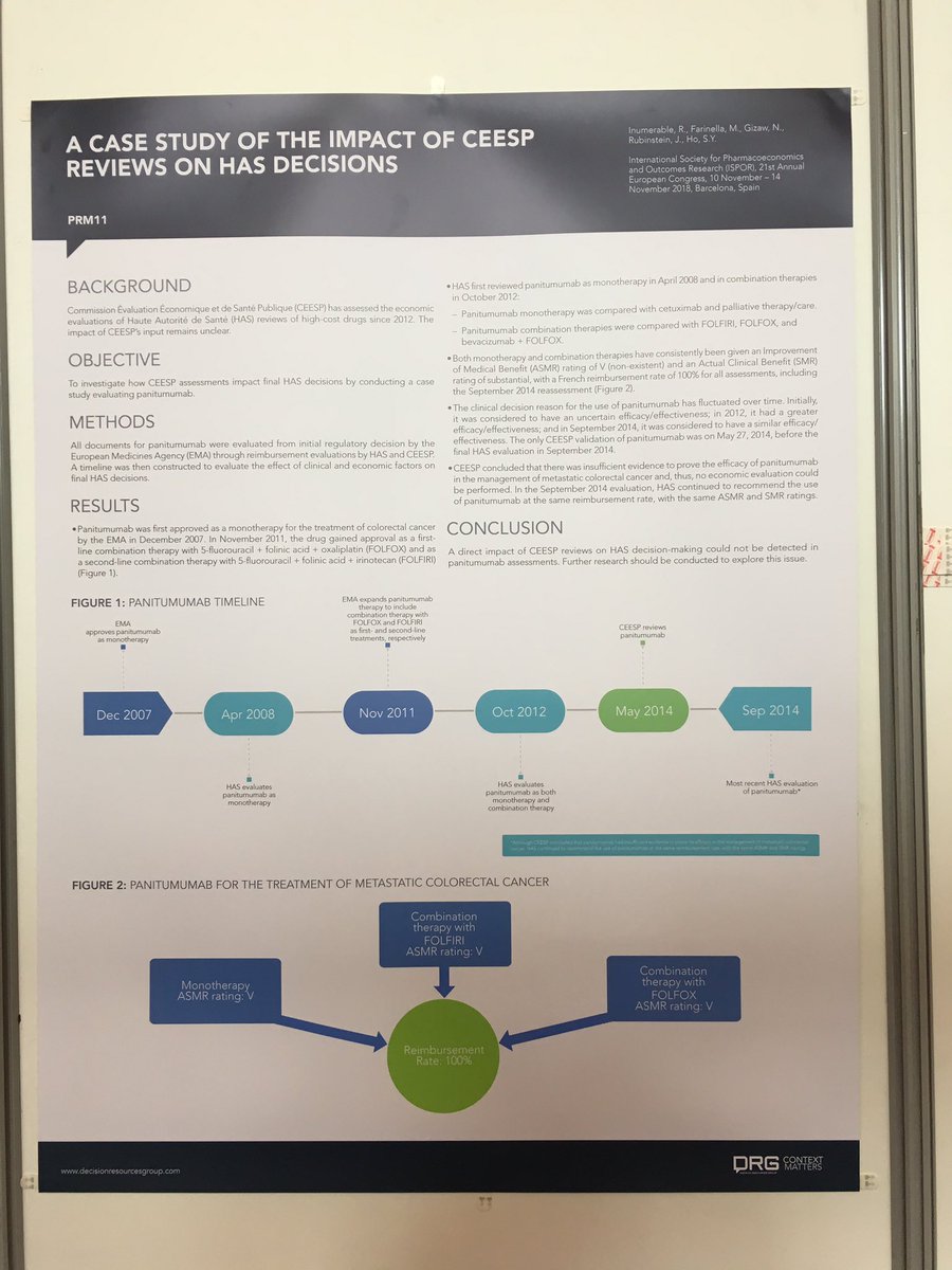 ContextMatters's tweet photo. Ended a great second day at #ISPORBarcelona with a presentation of our poster on the influence of CEESP evaluations on HAS decision making in France. https://t.co/nSGl5boBl6