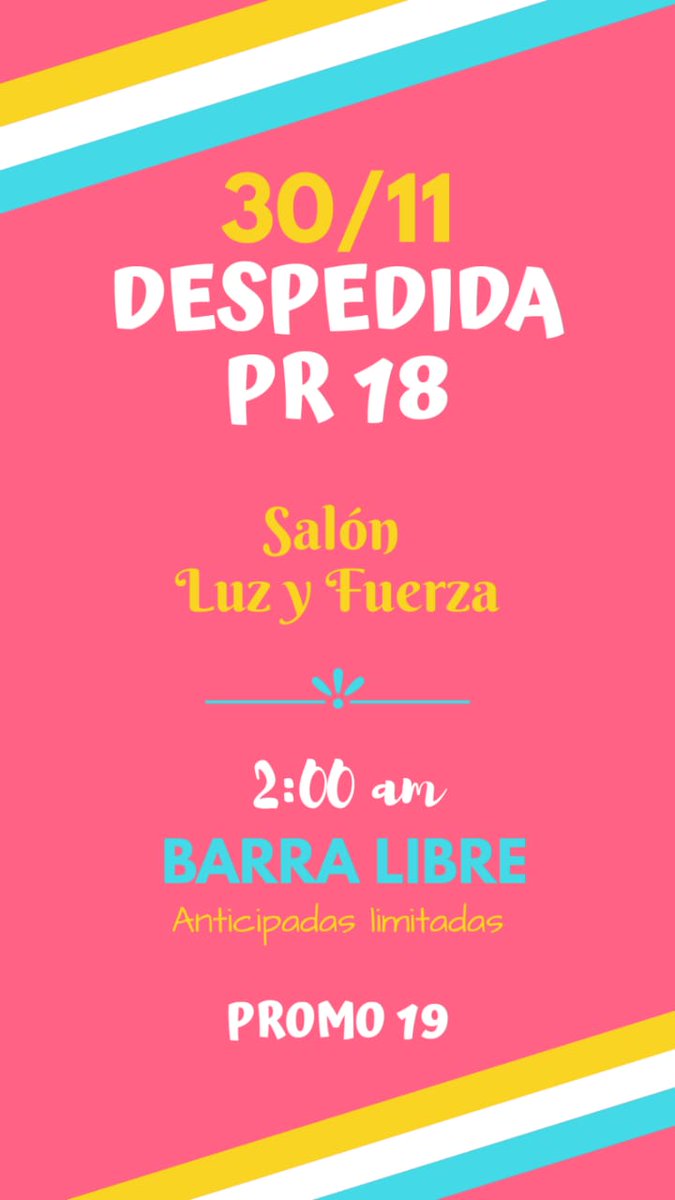 Promo19Casbas's tweet photo. Qué ondaaaa? 😎
Pa' terminar bien noviembre, el 30/11 se viene la despedida de la @promo18casbas con ➡️ BARRA LIBRE ⬅️ toda la noche 😱🍻  
Anticipadas LIMITADAS ($200)❗❕
 ⚠️ dando RT a este tweet ya participás por 2 entradas⚠️
#30N #Skerry🤘 https://t.co/AvRtj9dfuc