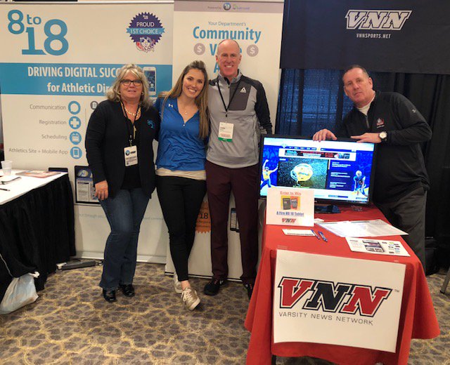 8to18's tweet photo. VNN and 8to18 at the @ohioiaaa conference with “Best Meets Best” tools for ADs this past weekend! Thanks for the fun times, Ohio! @VNN_Ohio #OIAAA #AthleticsScheduling #AthleticsWebsites #SportsRegistration #AthleticsFundraising #communityvalueapp @FuelMyClub https://t.co/1KK9jqawVm