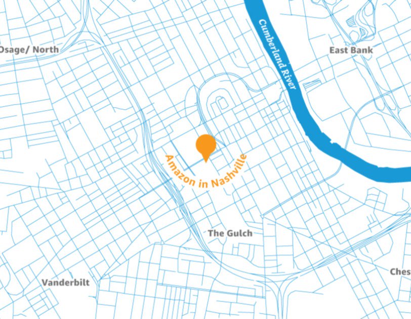 WSMV's tweet photo. UPDATE: Amazon center will be located north of the Gulch in downtown Nashville https://t.co/xJVWrXaUkL https://t.co/Kzhhu5AbTS