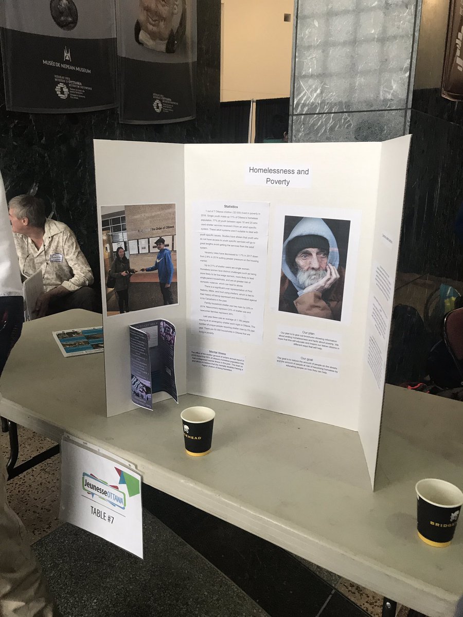 Go_Taylor's tweet photo. So many outstanding projects from #Ottawa high schools at City Hall today with @Youth_Ottawa #YAS2018 including these two awesome ones where students are working on issues of #homelessness and #affordablehousing ! Thank You! https://t.co/bsspSvYQvg