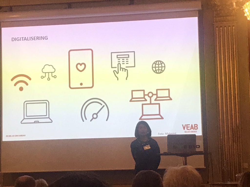 NLannefors's tweet photo. Äntligen nämns möjligheter med #digitalisering av #kraftvärme branschen av #VEAB på #storabiokraft18 konferensen i @Vaxjokommun 👍 https://t.co/JOAHa0xAz9