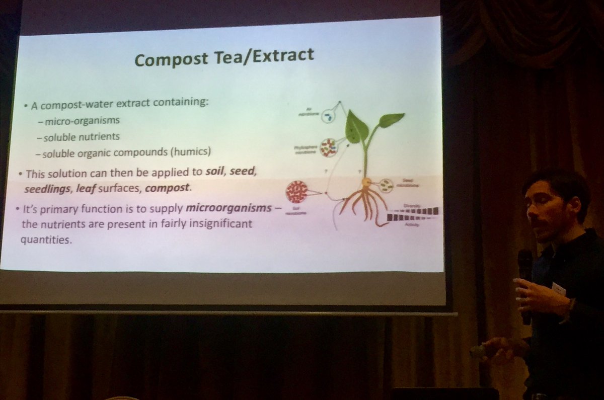 pippa_hackett's tweet image. Compost Extracts &amp;amp; Teas. Not your usual after lunch refreshment! Interesting presentation from Joel Williams of @IntegratedSoils on how to introduce useful microbes into our soils - best targeted for seeds/plants.
#BiologicalFarming #NOTS #SkillnetIreland #Soils #SoilMicrobiology