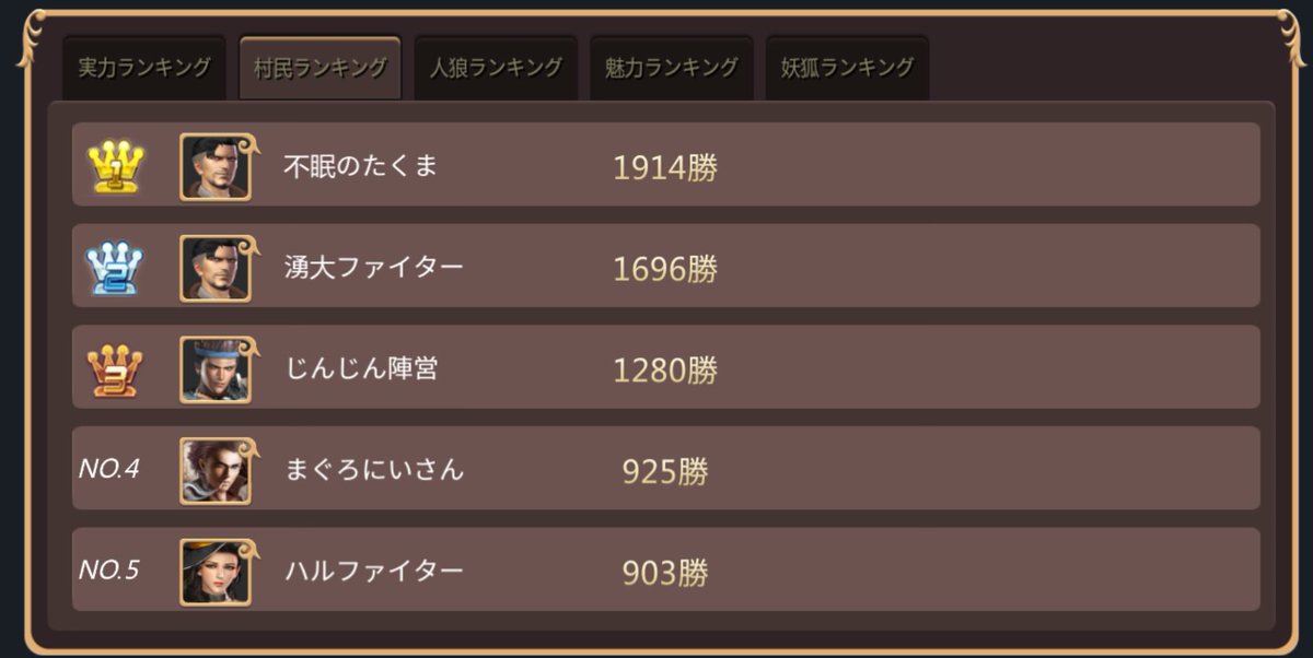 不眠のたくま 人狼殺 Humin Takuma Twitter