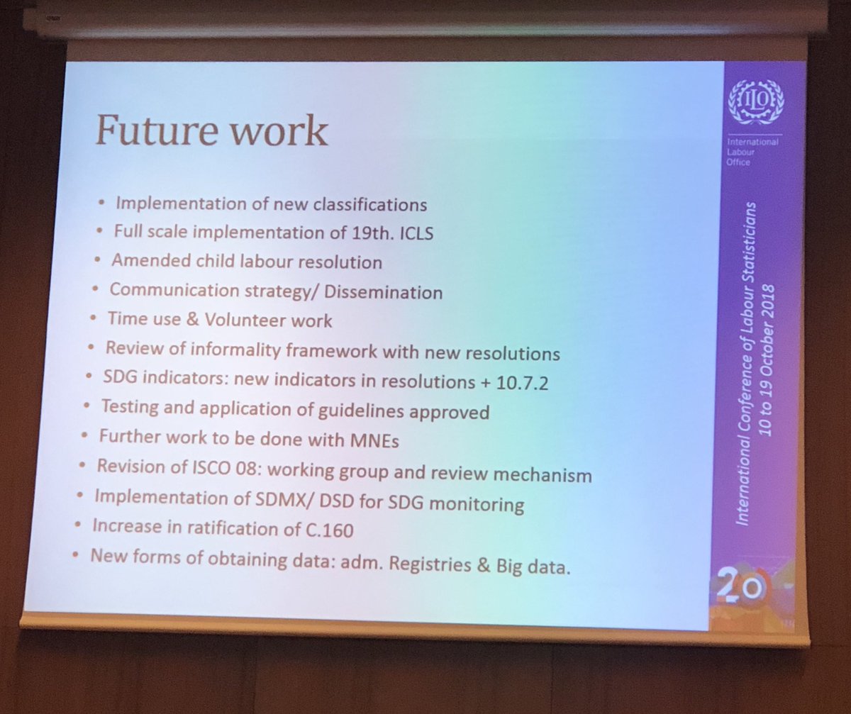 VeEscudero_'s tweet photo. Today @ILO Director @Rafon10 summarized the resolutions & guidelines passed at the 20th International Conference of Labour Statisticians #ICLS20, which gathered last month over 300 statisticians from around the world.
Loads of work ahead but an impressive set of achievements 👏🏼 https://t.co/bmcw1668ZH