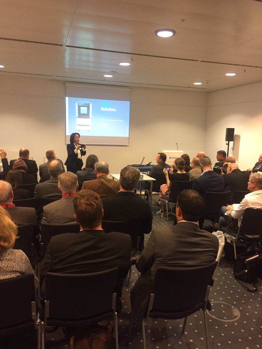 GrabCAD's tweet image. Full house at the @Stratasys press conference at #formnext2018. Make sure to keep an eye out for all of our exciting launches in #3dprinting!