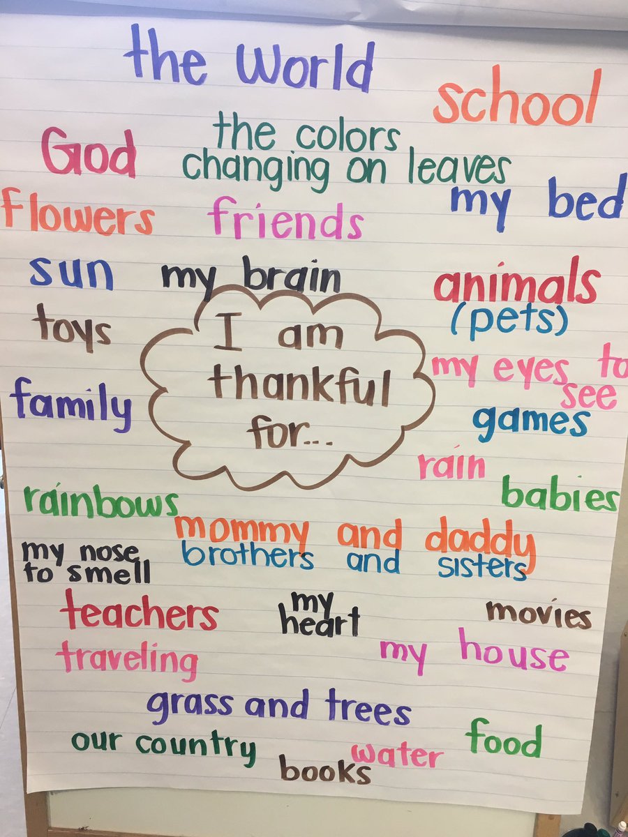 Kindergarten came up with an amazing list of what they are thankful for! Wow! 🧡 <a href="/SASD_Vernfield/">Vernfield Elementary</a>