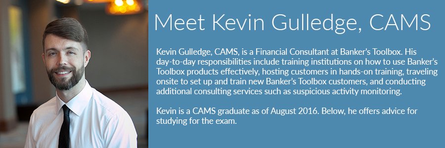 acams_aml's tweet photo. So you're all signed up to take the CAMS exam? Great! Here are some study tips from Kevin Gulledge, a 2016 CAMS graduate: https://t.co/vmFiTc3hEa https://t.co/IYal8bt0ik