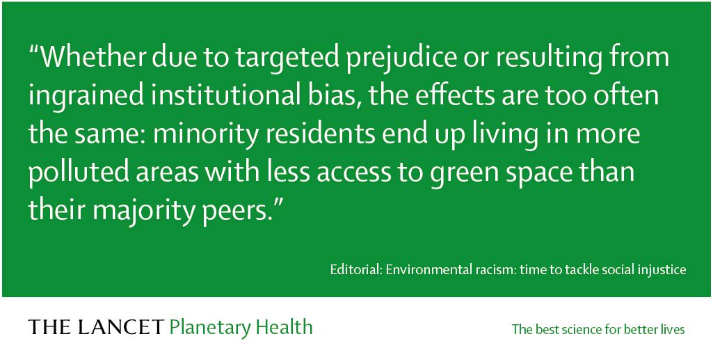 True environmental justice cannot be achieved by focusing solely on one’s own back yard. New Editorial addresses #environmentalracism hubs.ly/H0fw2fG0 #planetaryhealth