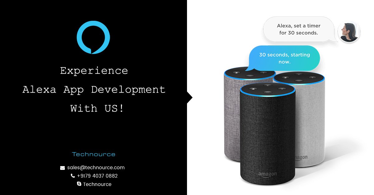 Technource's tweet image. #Technource Presents (AI) #AlexaAppDevelopment which build a voice-controlled, intelligent solution that could play music, read the news and order groceries by allowing users to talk from anywhere.

Know more : bit.ly/2ICY4tq

#alexaapp #artificialintelligence