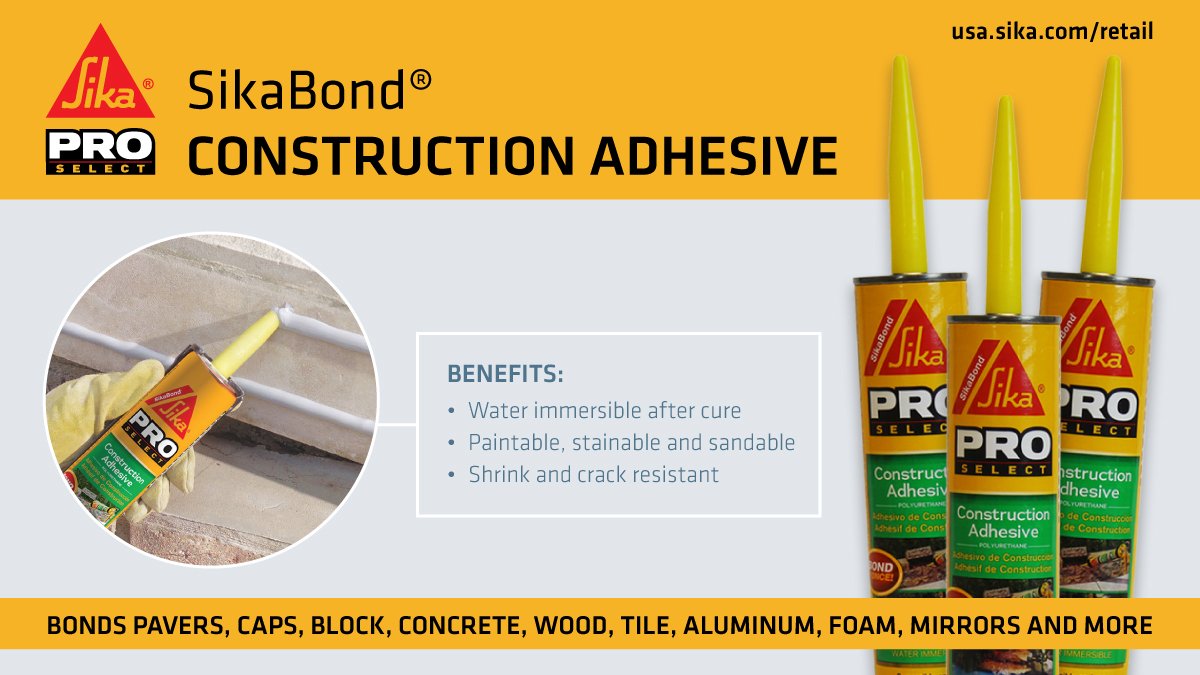 #Sika Construction Adhesive is the best!  •permanently elastic •perfect for bonding all construction materials •water immersible •paintable, sandable &amp; stainable 🦖 #FixItOnce #SikaProSelect #Adhesive #HomeDepot #Lowes