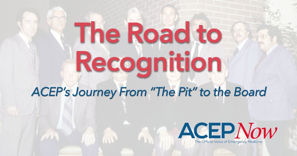 ACEPNation's tweet photo. "EM became a specialty largely due to ... physicians leaving their practices to focus on providing comprehensive care in the ED. Their success reinforced the view that EM was its own specialty." #ACEP50years #EMeverymoment #ThenNowWhen

The Full Story: https://t.co/TfsF9On102 https://t.co/1W6Q9Hc4rI