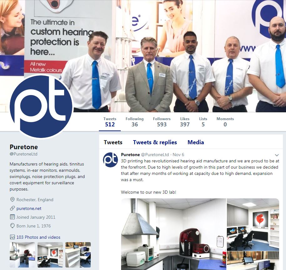 We’re moving! To find out the latest information about our products, services and offers follow our main account <a href="/PuretoneLtd/">Puretone</a> #StayTuned