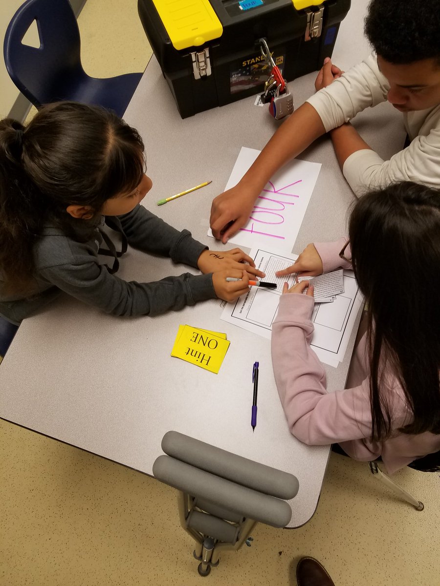 misterboedy's tweet photo. 7th grade ELAR working on a breakout in Robinson's classroom! Such a challenging and fun activity! #sulsprisd #sulsprms https://t.co/0OQ9llSF8V