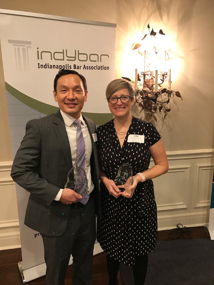 Nick Huang &amp; Lisa Adler were recognized this morning as new Distinguished Fellows of the Indianapolis Bar Foundation.