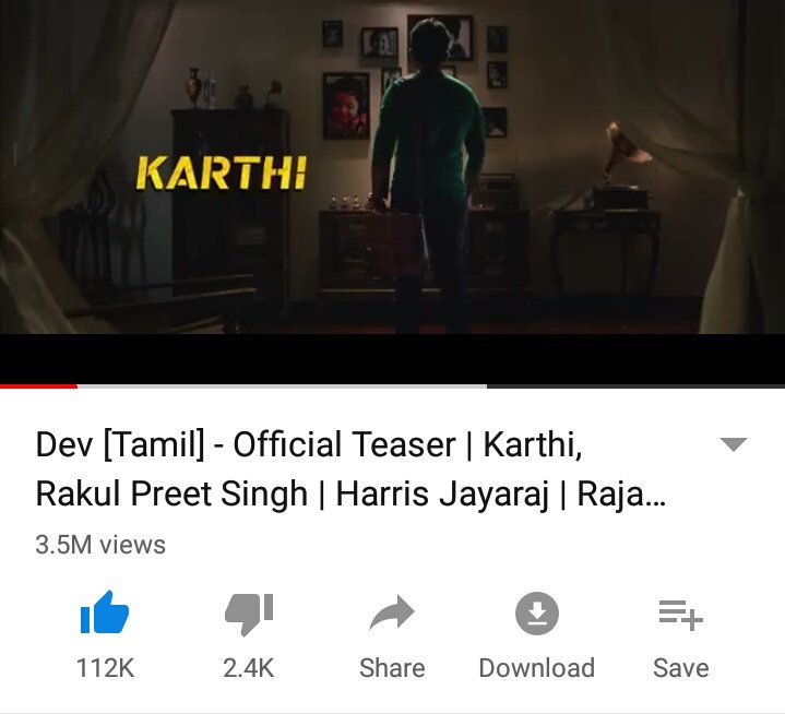 KarthiFansTeam1's tweet photo. Our #MakkalNaayagan #KARTHI Anna #Dev Teaser #DevTamil 3.5M Views &amp; 112K Like 🔥🔥🔥

#DevTamil 👉 https://t.co/2CoXETarQC

@Karthi_Offl @RajathDir @Rakulpreet #Dev #Devteaser @RelianceEnt @PrincePictures_ https://t.co/yeX7XHRtFG