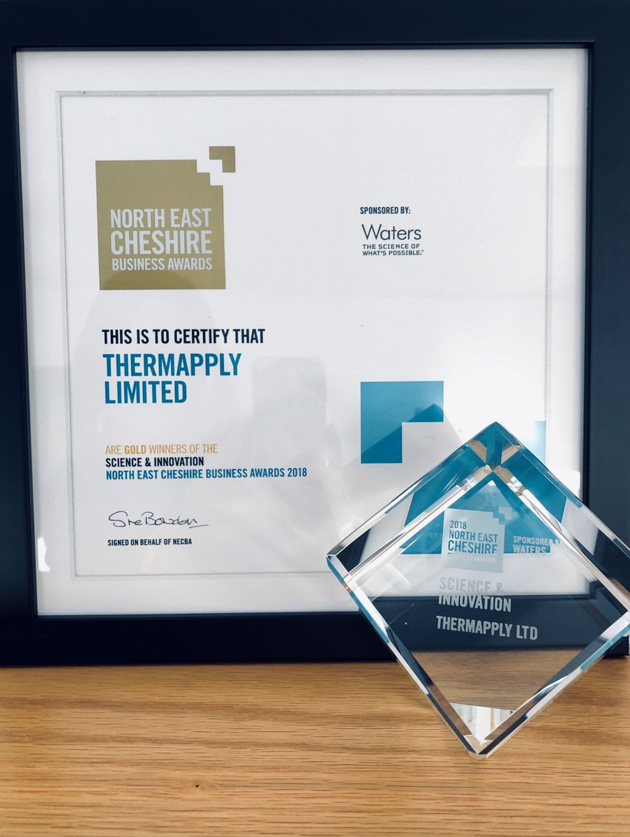 necbawards's tweet photo. Congratulations to @thermapply @ThermapplyLtd - winners of our new category for 2018, Science &amp; Innovation! 

Sponsored by @WatersCorp 

#NECBAwards https://t.co/l88MTYt5or