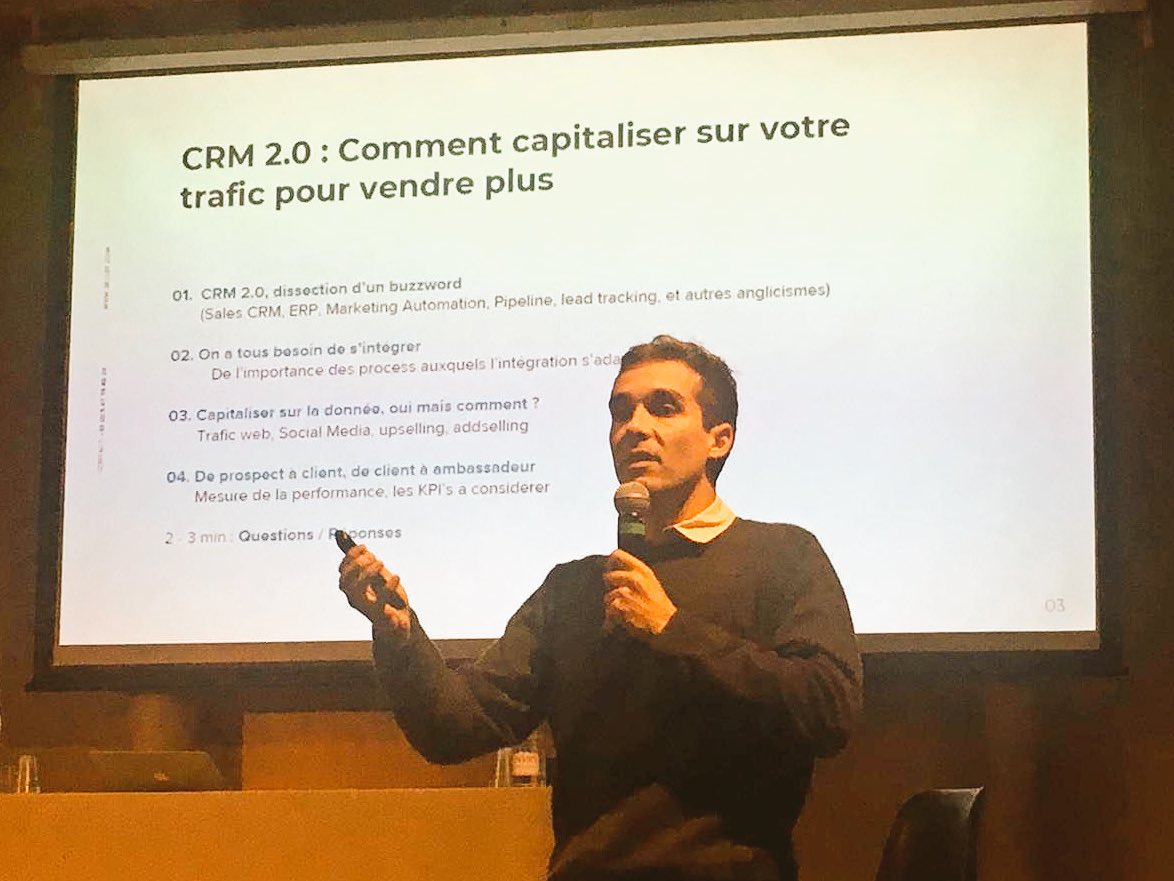 Jonas_Couf's tweet photo. Conférence sur les bénéfices du #crm et l’importance des intégrations #facturation #support #comptabilité : l’enfer pour les acheteurs sur un marché fragmenté qui compte >6500 #SaaS. Merci #Web2Business on représente @sellsy_app 🤓🎤🚀 https://t.co/J6JBkAOUGo