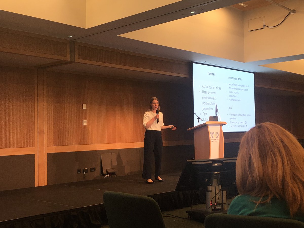 InterregDEVISE's tweet photo. Learning social media #tipsforprojects with the very passionate Laura Uotila at the @interregeurope communication seminar. https://t.co/2Xfzminx9Y