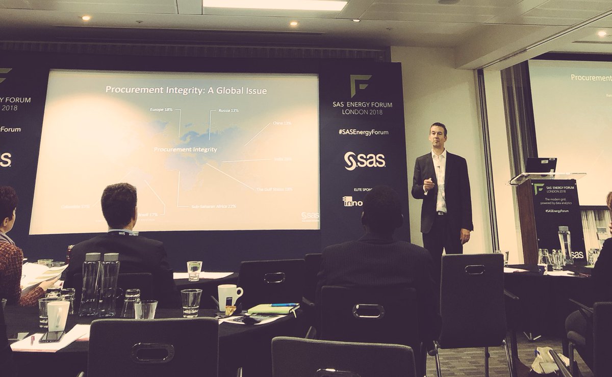 reenamistry's tweet photo. #sasenergyforum Laurent Columbant presenting on the taboo subject of internal fraud. A global issue @SASsoftwareUKI @SASsoftware https://t.co/8J3Kq6eW46