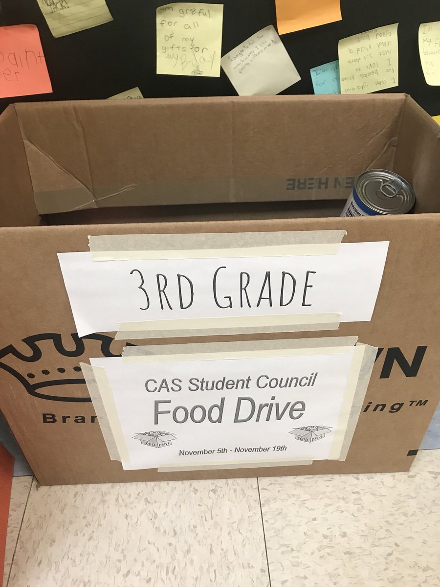3RCAS's tweet photo. Way to go 3rd Grade!! Our box is already starting to fill up!😊 https://t.co/ZxMvDJnBWS