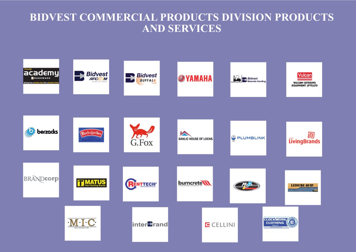 The Bidvest Commercial Products Division.